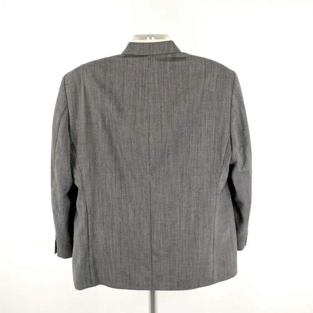 Calvin Klein Lord‎ & Taylor White Black Check Textured Wool 2 Button Blazer 44S